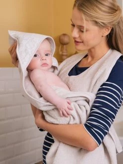 Hot Sale 𧨠Apron Baby Bath Cape for Parent/Baby - light grey, Nursery π―