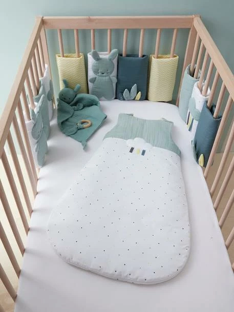 New π₯ Breathable Cot Bumper, MENTHE A L'EAU - green β