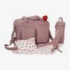 Top 10 ✔️ Changing Bag with Several Pockets, in Cotton Honeycomb Fabric, Family - pink light solid, Nursery 🎁