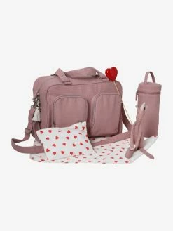 Top 10 ✔️ Changing Bag with Several Pockets, in Cotton Honeycomb Fabric, Family - pink light solid, Nursery 🎁