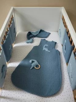 Best reviews of 🧨 Cot/Playpen Bumper, Little Dino - blue medium all over printed 🛒