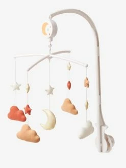 Discount 🔥 Glittery Moon & Stars Mobile - brown dark solid with design, Nursery 😉