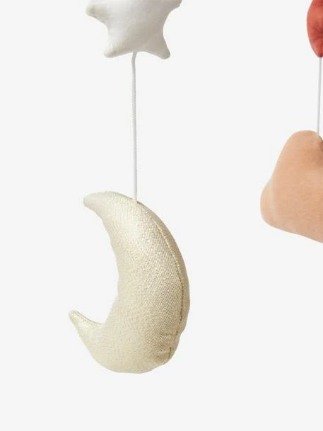 Discount π₯ Glittery Moon & Stars Mobile - brown dark solid with design, Nursery π - Image 4