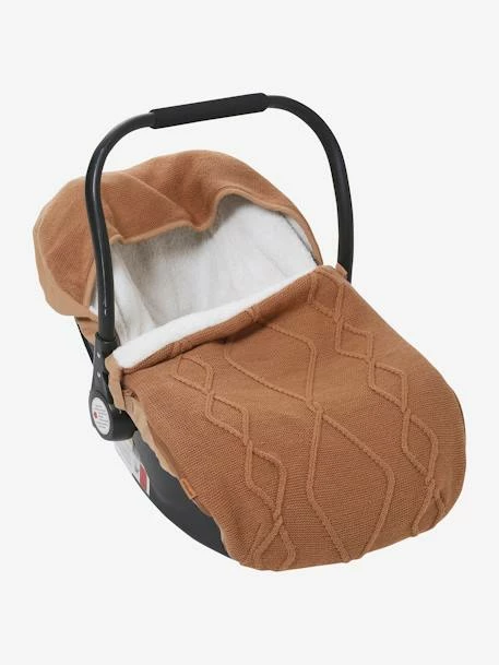 Best Sale βοΈ Knitted Footmuff with Polar Fleece Lining, for Car Seat - white π - Image 2