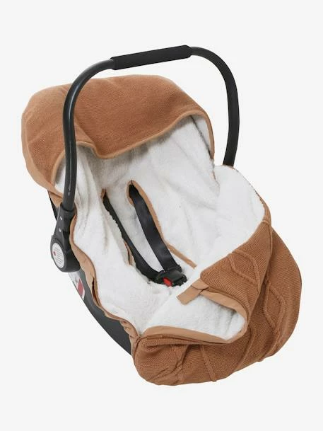 Best Sale βοΈ Knitted Footmuff with Polar Fleece Lining, for Car Seat - white π - Image 5