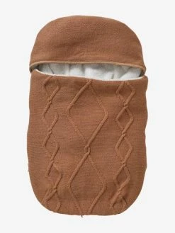 Outlet 🧨 Knitted Footmuff with Polar Fleece Lining, for Car Seat - pink 🧨