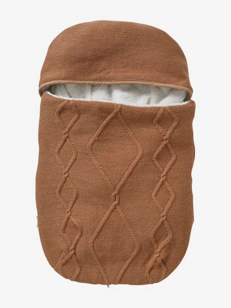 Best Sale βοΈ Knitted Footmuff with Polar Fleece Lining, for Car Seat - white π