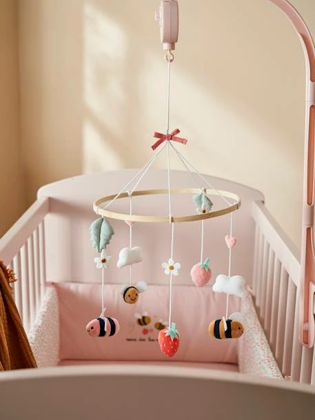 Budget π Musical Mobile Set, Bee Garden Theme - pink, Nursery βοΈ - Image 2