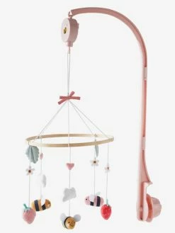Budget 😉 Musical Mobile Set, Bee Garden Theme - pink, Nursery ✔️