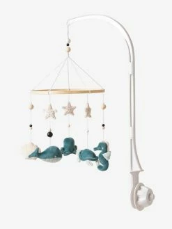 Coupon 🌟 Musical Mobile, Under the Ocean - blue light solid with design, Nursery 🎁