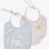 Coupon ⌛ Pack of 2 Bibs for Newborn Babies, with Animals, by VERTBAUDET - light pink/print, Nursery 🛒