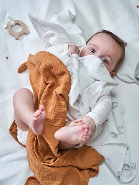 Flash Sale π Pack of 3 Muslin Squares in Organic Cotton*, Jouy Story - white, Nursery π - Image 5