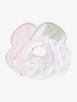 Brand new ✔️ Pack of 5 Newborn Bibs - light pink, Nursery 👍