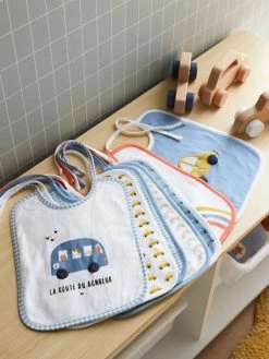 Brand new 🔥 Pack of 7 Bibs for Babies, Sea Animals, by VERTBAUDET - white, Nursery ❤️