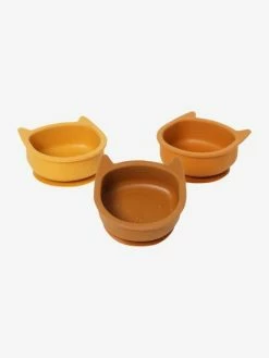 Promo 👍 Set of 3 Silicone Bowls, Cat - green light solid, Nursery 💯