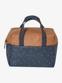 Cheapest 🔔 Two-Tone Lunch Box in 🧥 Coated Cotton - dark blue/print, Nursery 😍