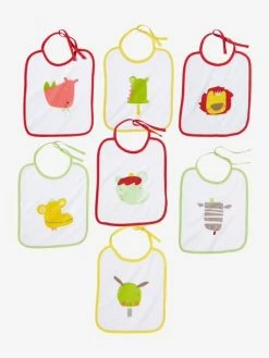 Discount 🎉 VERTBAUDET Pack of 7 Bibs - light blue/print, Nursery 😍